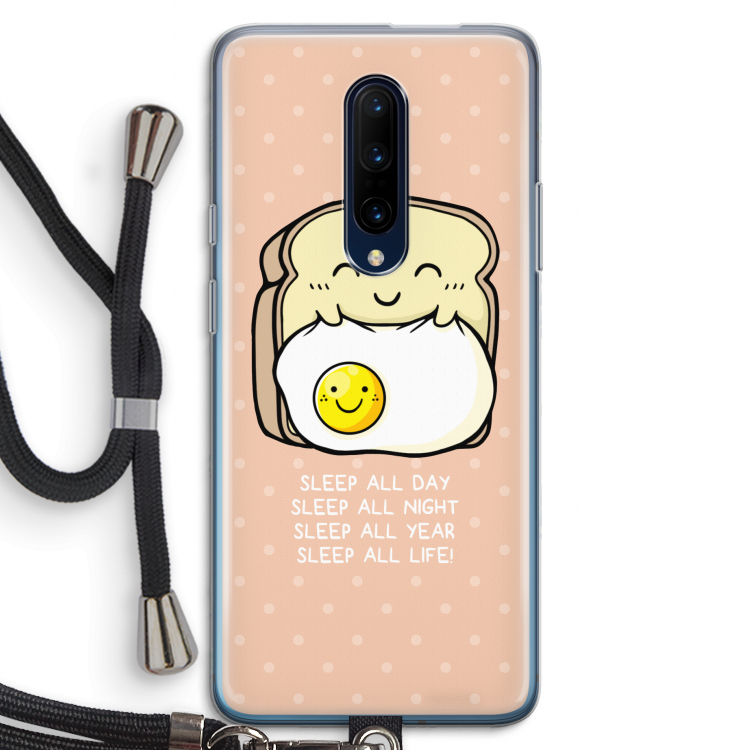 Sleep All Day: OnePlus 7 Pro Transparant Hoesje met koord