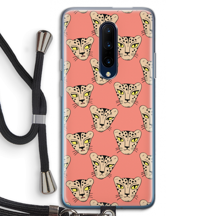 Tijger: OnePlus 7 Pro Transparant Hoesje met koord