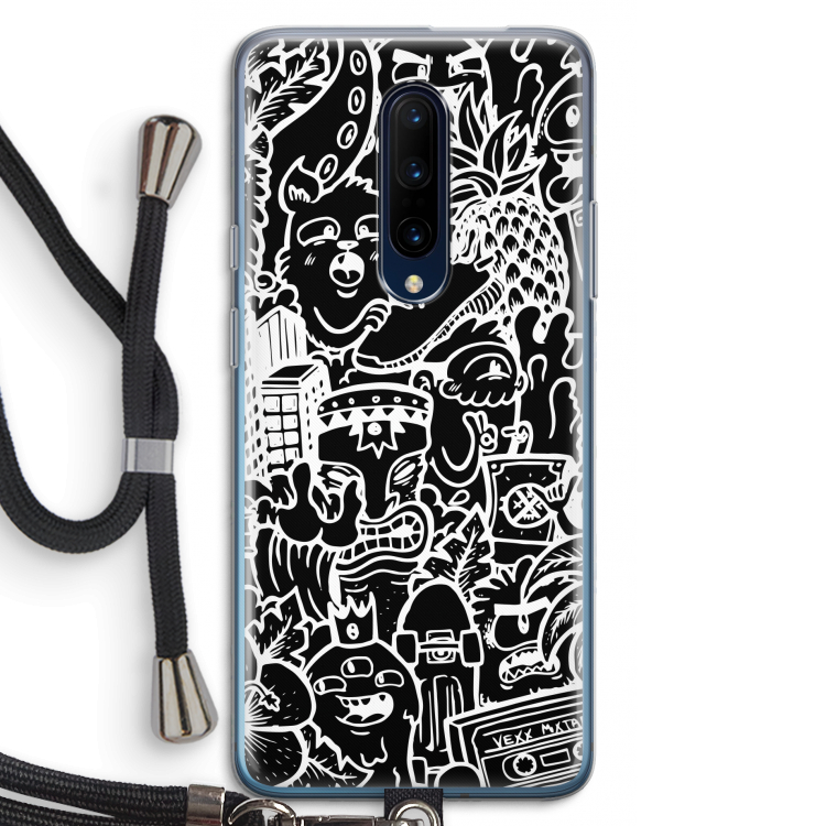 Vexx Black Mixtape: OnePlus 7 Pro Transparant Hoesje met koord