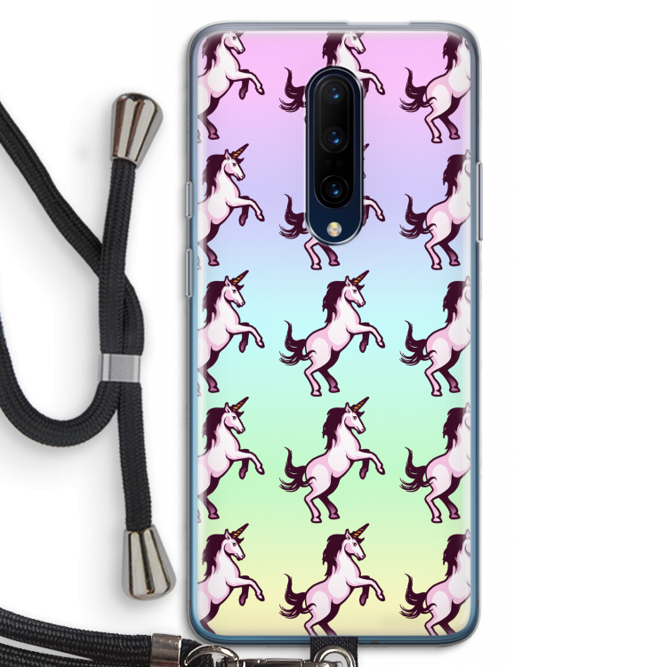 Musketon Unicorn: OnePlus 7 Pro Transparant Hoesje met koord