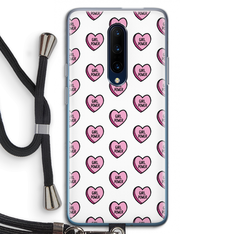 GIRL POWER: OnePlus 7 Pro Transparant Hoesje met koord