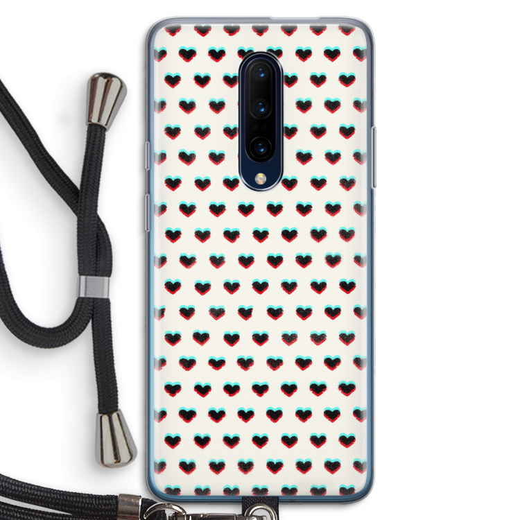 Hartjes: OnePlus 7 Pro Transparant Hoesje met koord