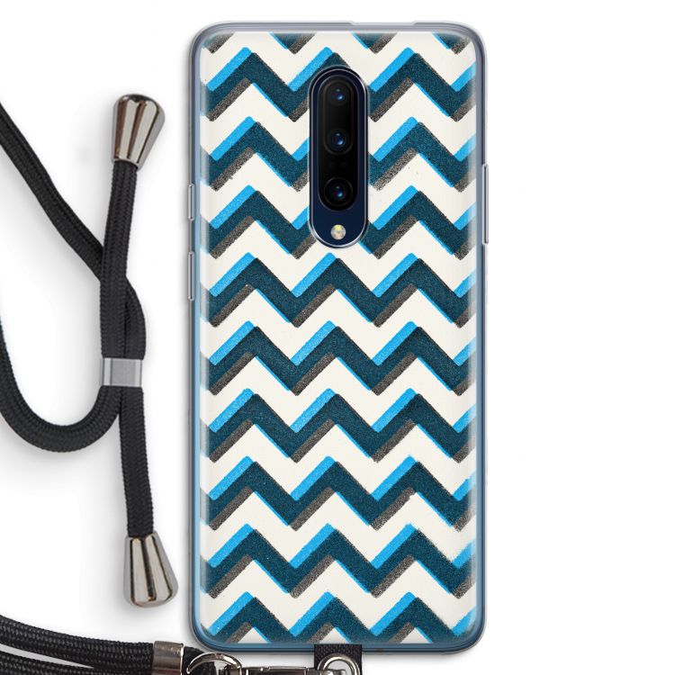 Onderbroken lijn: OnePlus 7 Pro Transparant Hoesje met koord