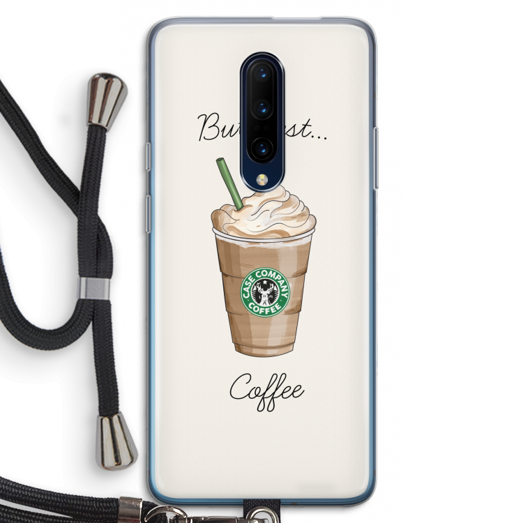 But first coffee: OnePlus 7 Pro Transparant Hoesje met koord