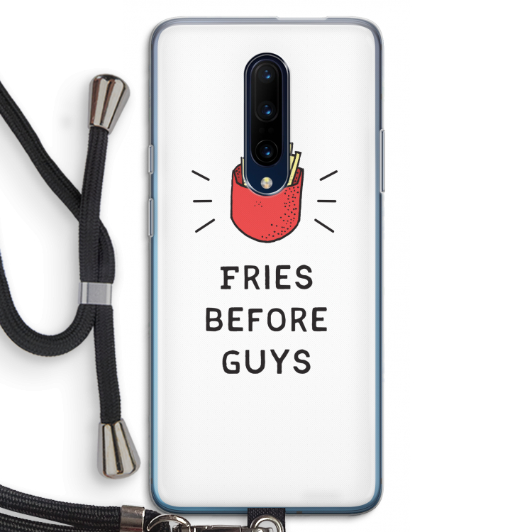 Fries before guys: OnePlus 7 Pro Transparant Hoesje met koord