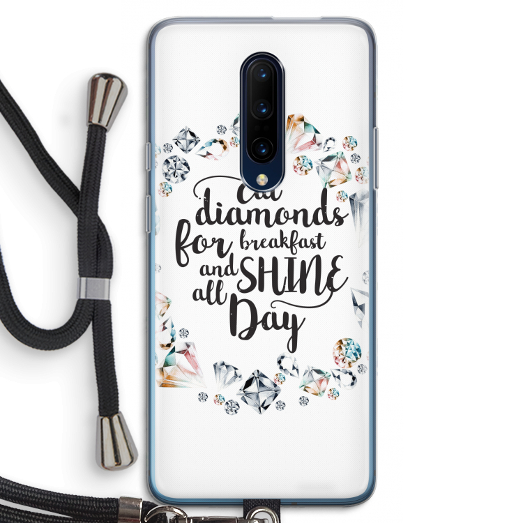 Diamonds: OnePlus 7 Pro Transparant Hoesje met koord