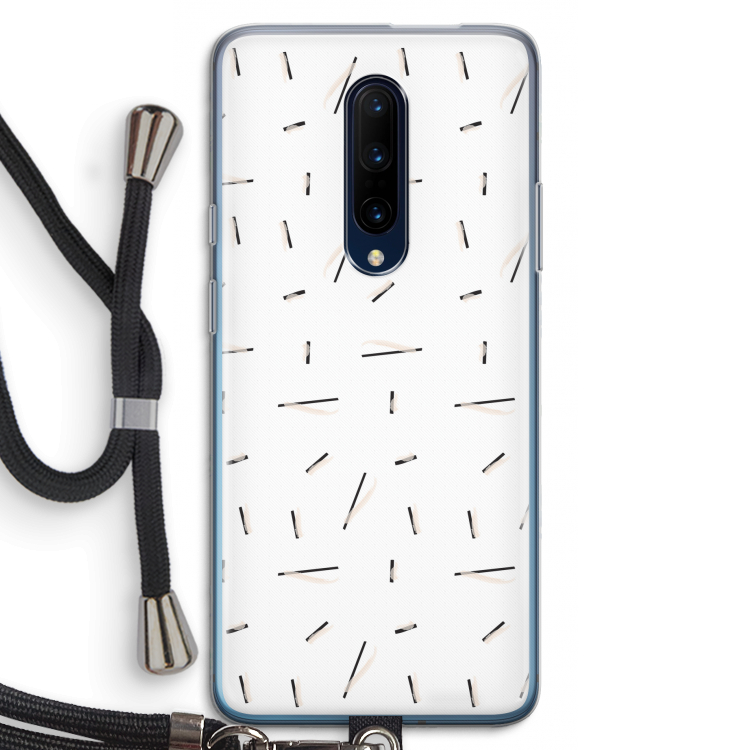 Hipster stripes: OnePlus 7 Pro Transparant Hoesje met koord
