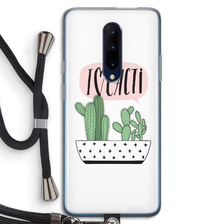 I love cacti: OnePlus 7 Pro Transparant Hoesje met koord