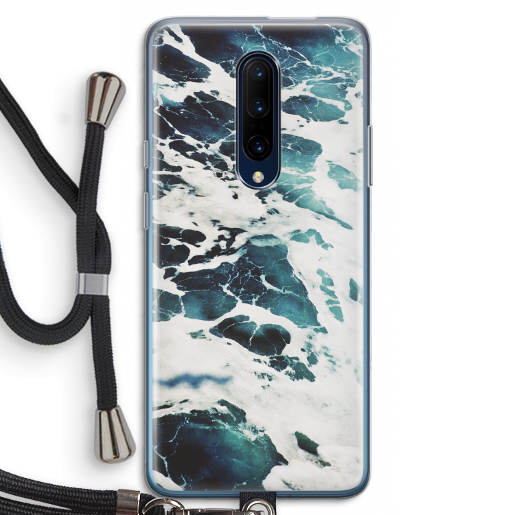 Golven: OnePlus 7 Pro Transparant Hoesje met koord
