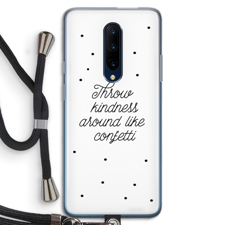 Confetti: OnePlus 7 Pro Transparant Hoesje met koord