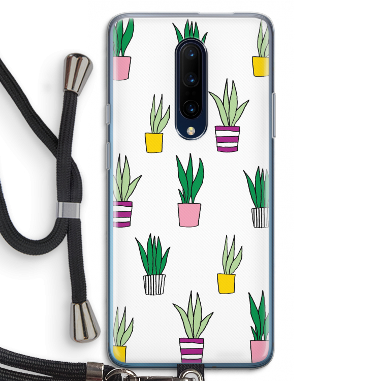 Sanseveria: OnePlus 7 Pro Transparant Hoesje met koord