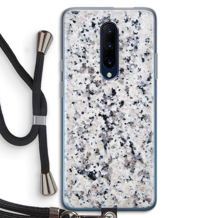 Gespikkelde marmer: OnePlus 7 Pro Transparant Hoesje met koord