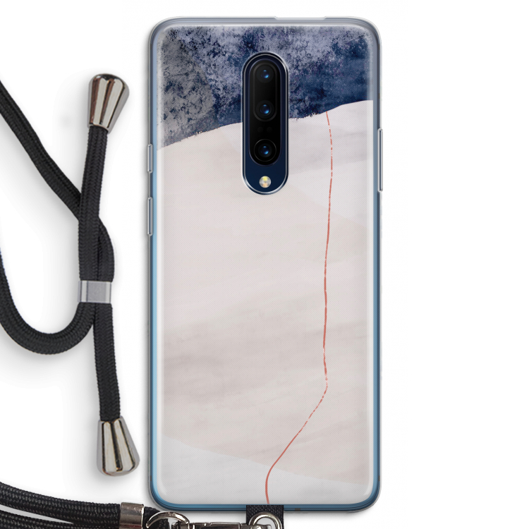 Stone White: OnePlus 7 Pro Transparant Hoesje met koord