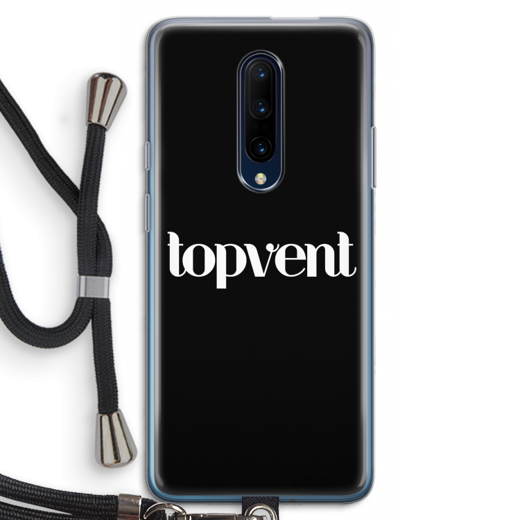 Topvent Zwart: OnePlus 7 Pro Transparant Hoesje met koord