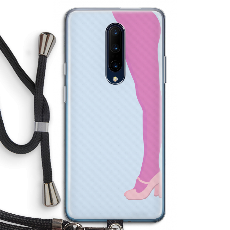 Pink panty: OnePlus 7 Pro Transparant Hoesje met koord