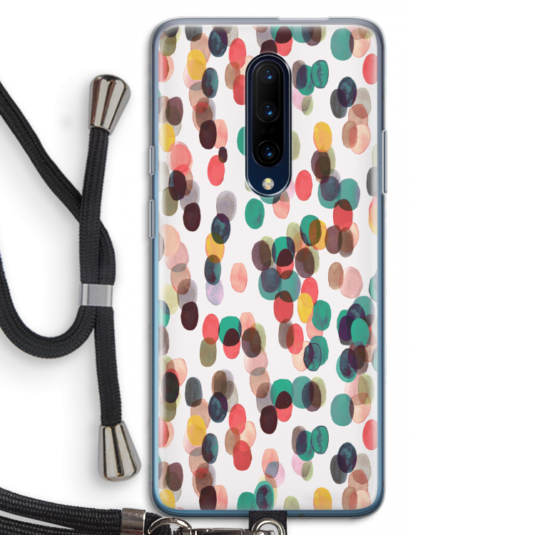 Tropical Dots: OnePlus 7 Pro Transparant Hoesje met koord