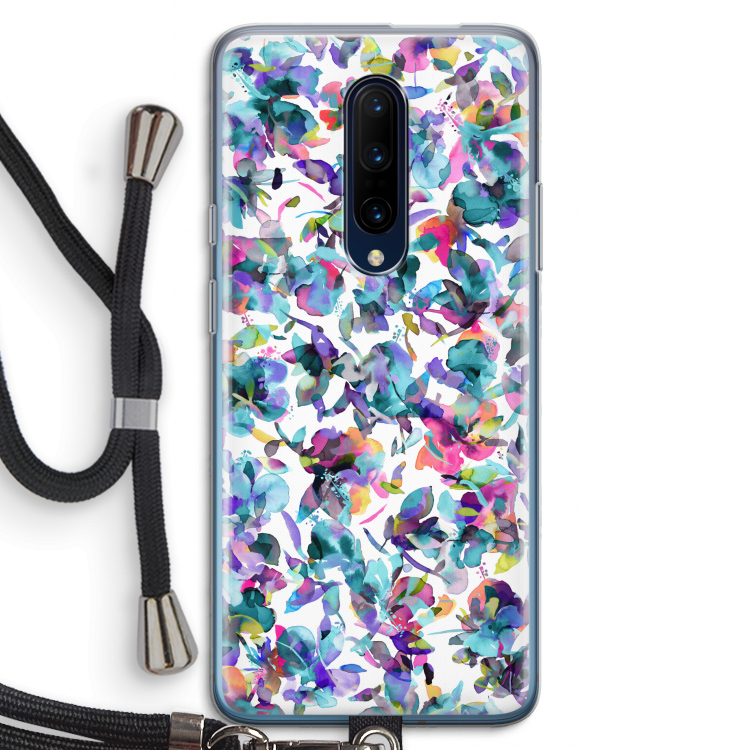 Hibiscus Flowers: OnePlus 7 Pro Transparant Hoesje met koord