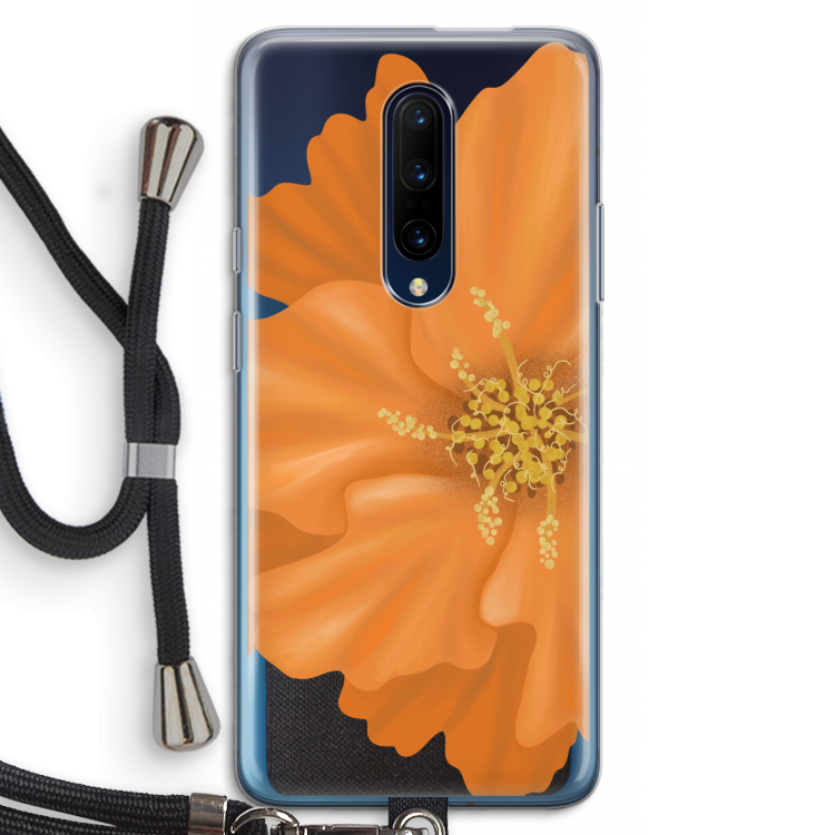 Orange Ellila flower: OnePlus 7 Pro Transparant Hoesje met koord