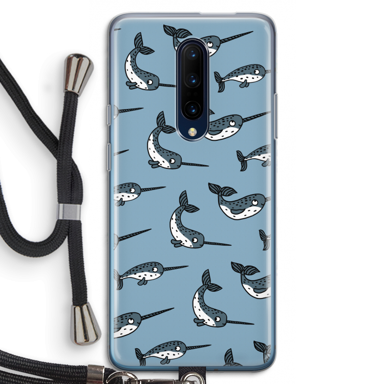 Narwhal: OnePlus 7 Pro Transparant Hoesje met koord