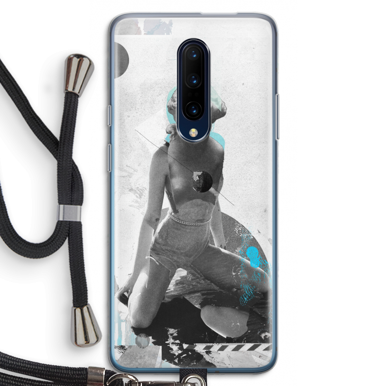 I will not feel a thing: OnePlus 7 Pro Transparant Hoesje met koord