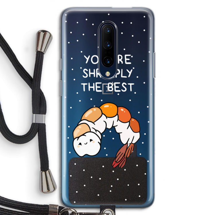 You're Shrimply The Best: OnePlus 7 Pro Transparant Hoesje met koord