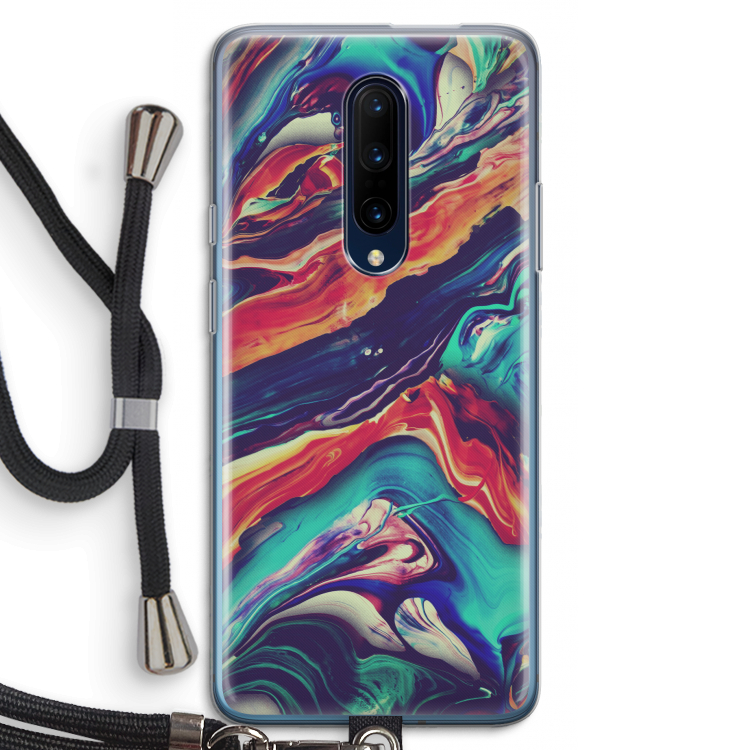 Chameleon Sun: OnePlus 7 Pro Transparant Hoesje met koord