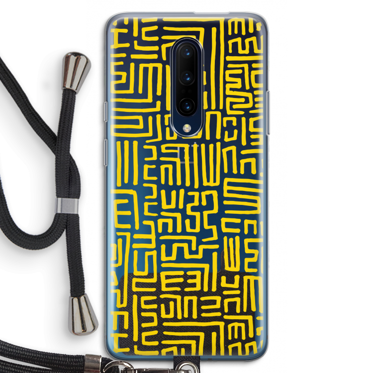Majorelle Blue Print: OnePlus 7 Pro Transparant Hoesje met koord