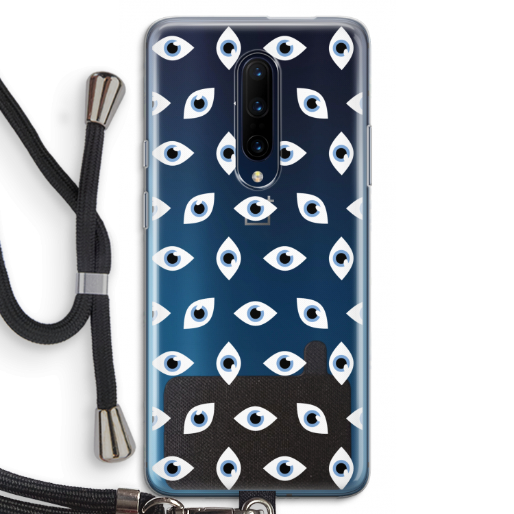 Eyes pattern: OnePlus 7 Pro Transparant Hoesje met koord