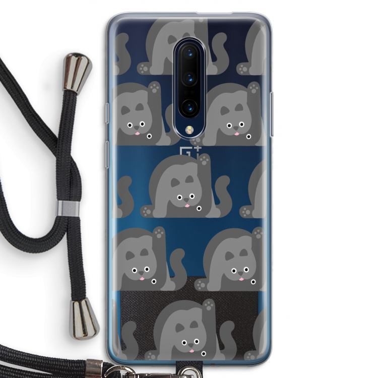 Cats: OnePlus 7 Pro Transparant Hoesje met koord