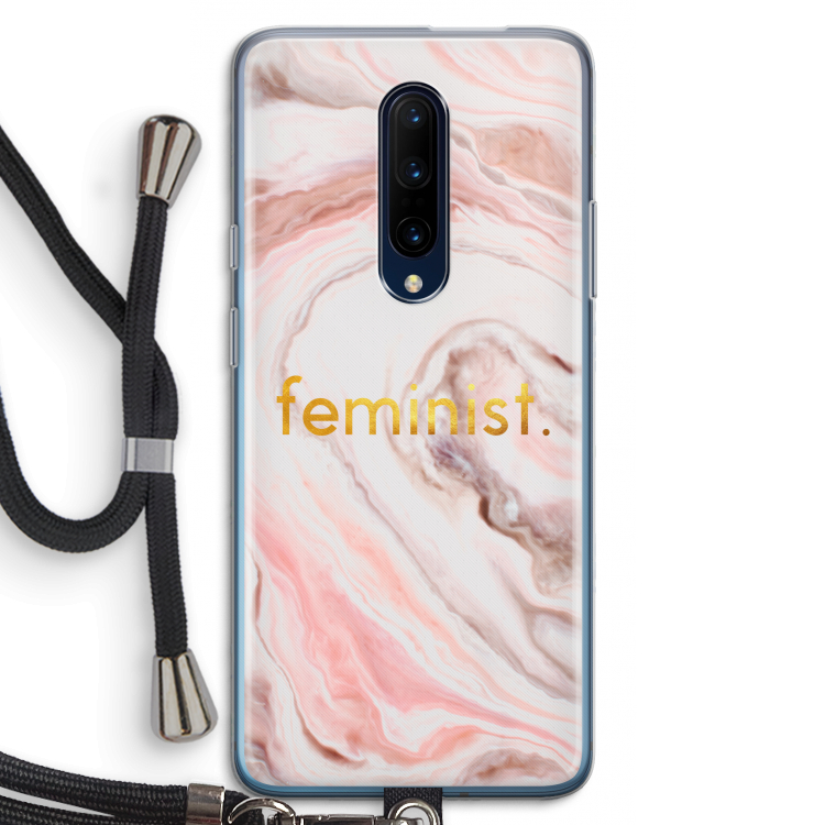 Feminist: OnePlus 7 Pro Transparant Hoesje met koord