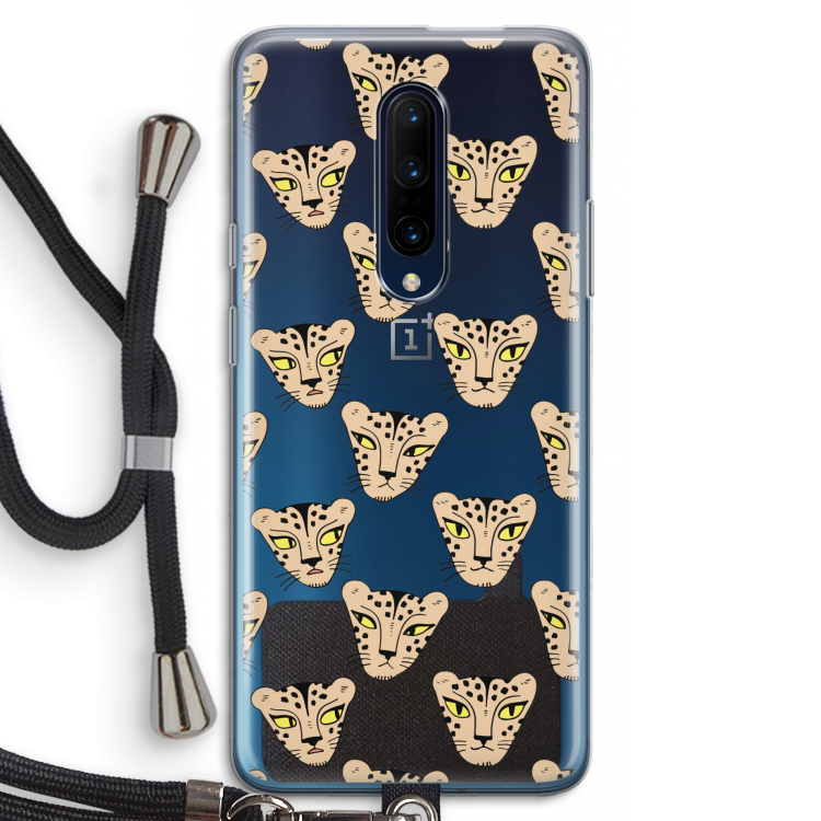 Tijger: OnePlus 7 Pro Transparant Hoesje met koord