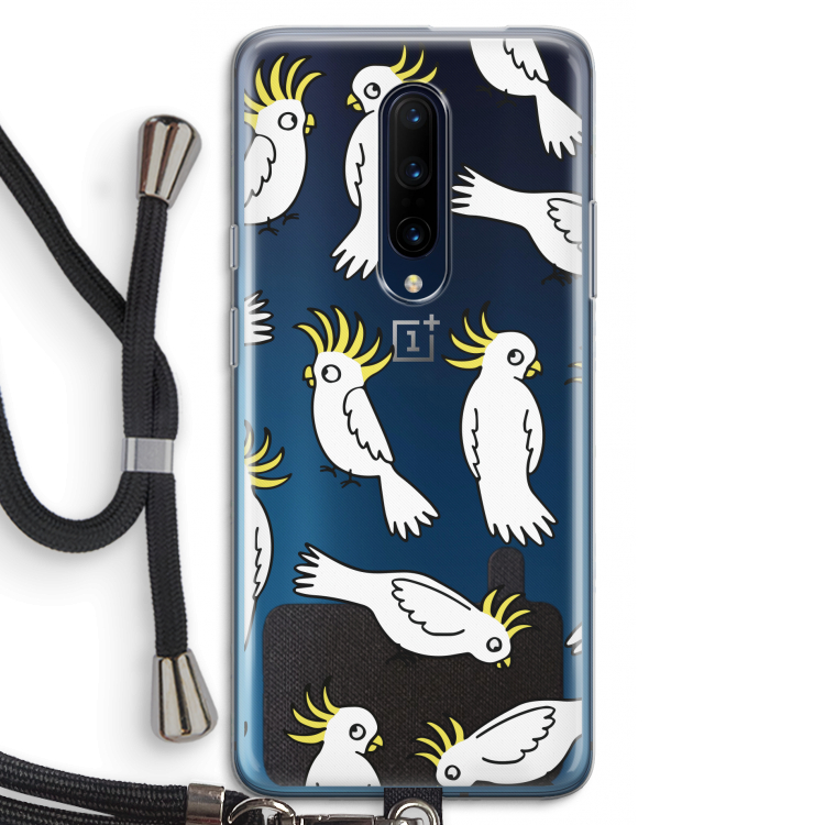 Papegaai: OnePlus 7 Pro Transparant Hoesje met koord