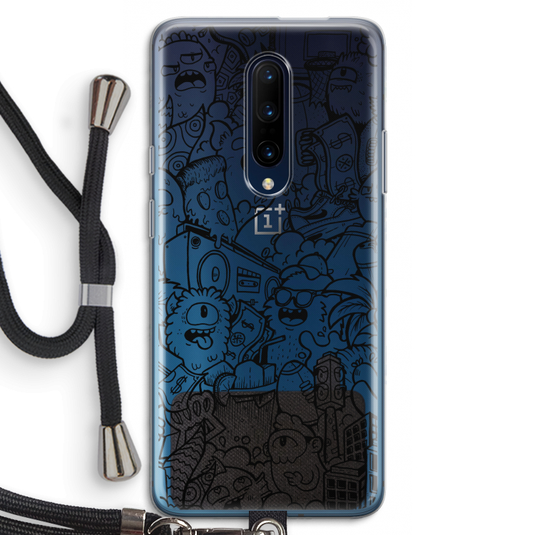 Vexx Black City : OnePlus 7 Pro Transparant Hoesje met koord
