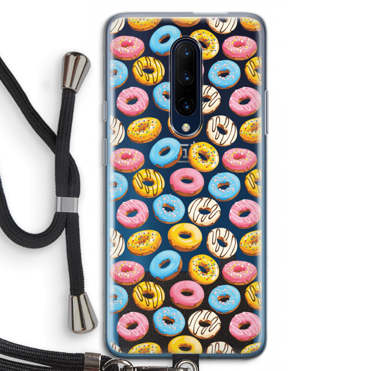 Pink donuts: OnePlus 7 Pro Transparant Hoesje met koord
