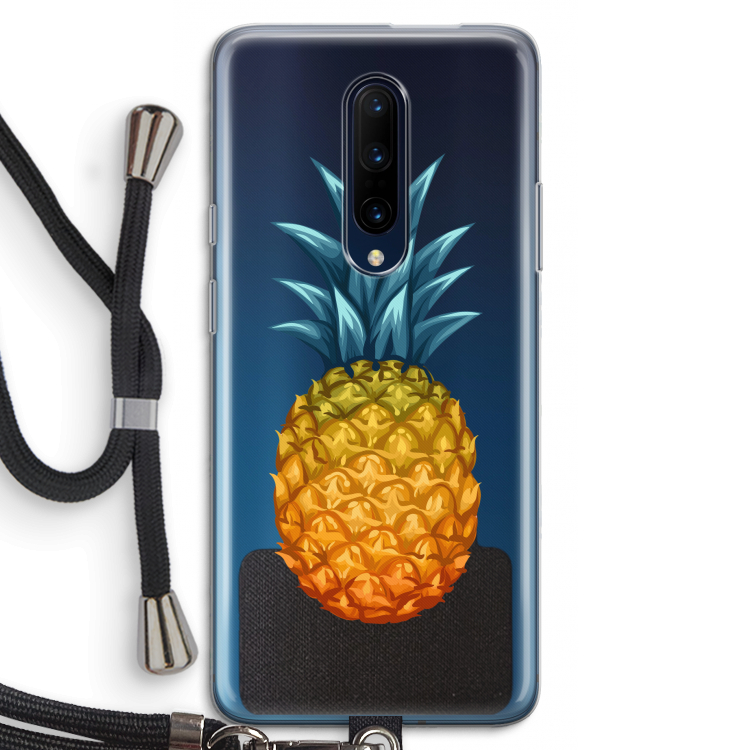 Grote ananas: OnePlus 7 Pro Transparant Hoesje met koord