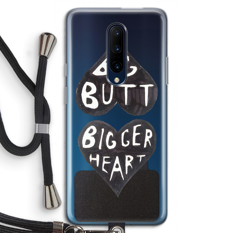 Big butt bigger heart: OnePlus 7 Pro Transparant Hoesje met koord