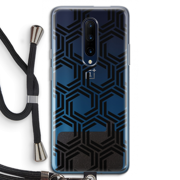 Geometrisch patroon: OnePlus 7 Pro Transparant Hoesje met koord