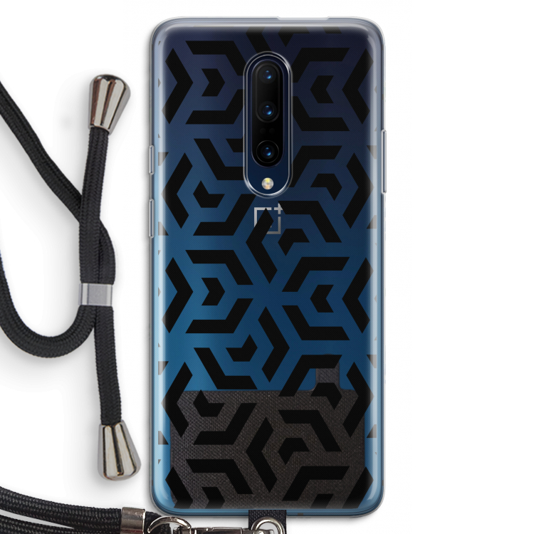 Crazy pattern: OnePlus 7 Pro Transparant Hoesje met koord