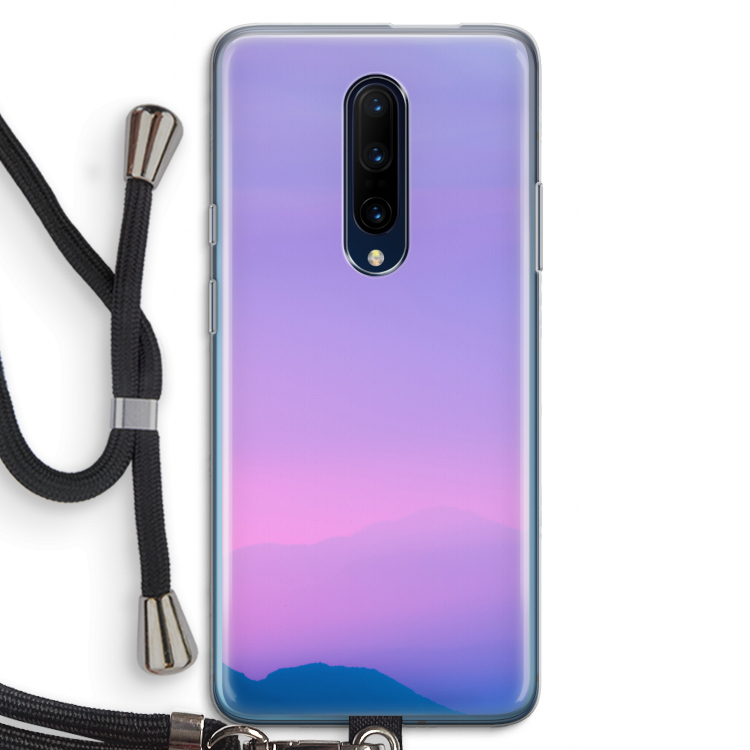 Sunset pastel: OnePlus 7 Pro Transparant Hoesje met koord