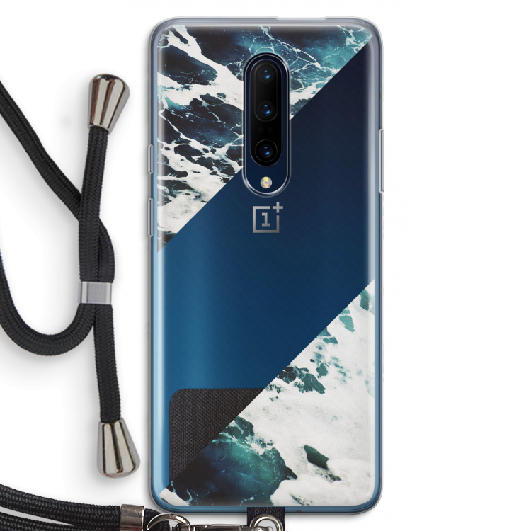 Golven: OnePlus 7 Pro Transparant Hoesje met koord