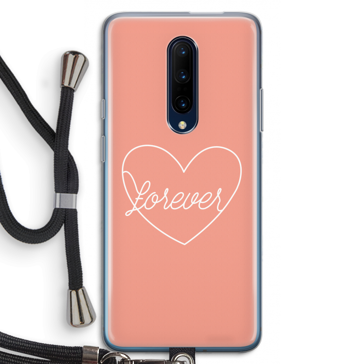 Forever heart: OnePlus 7 Pro Transparant Hoesje met koord