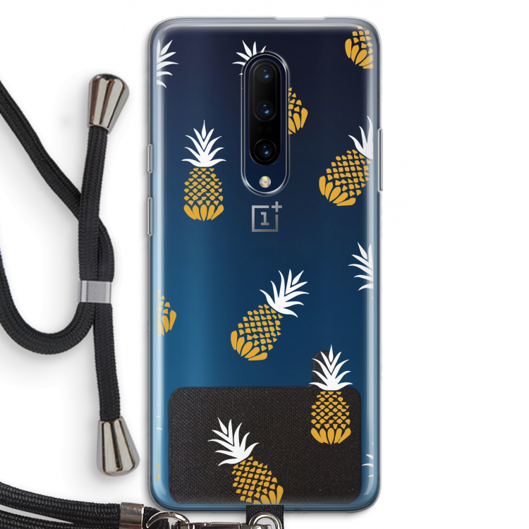 Ananasjes: OnePlus 7 Pro Transparant Hoesje met koord
