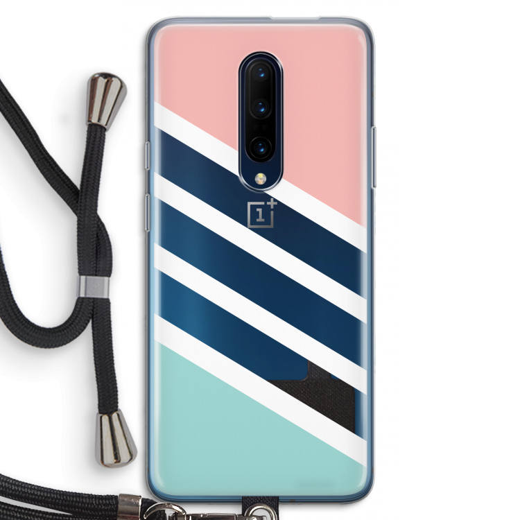 Strepen pastel: OnePlus 7 Pro Transparant Hoesje met koord