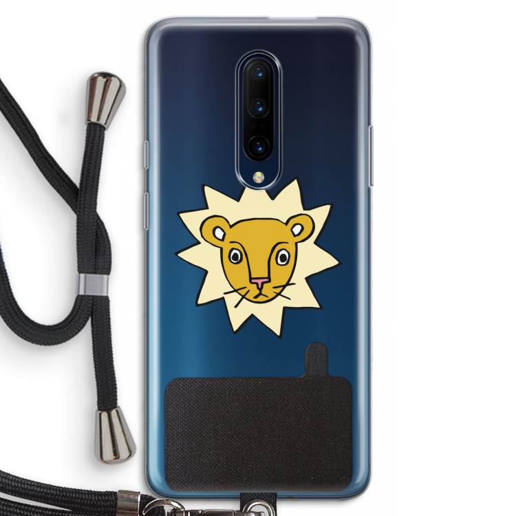 Kleine leeuw: OnePlus 7 Pro Transparant Hoesje met koord