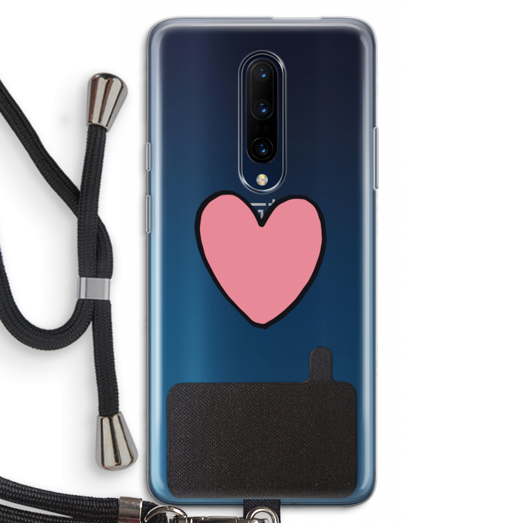 Hartje: OnePlus 7 Pro Transparant Hoesje met koord