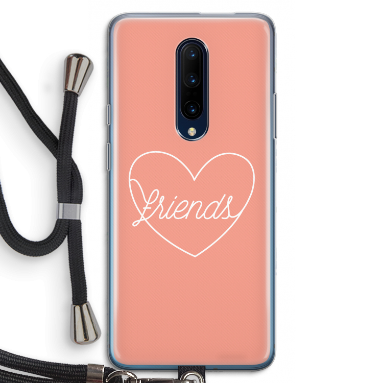 Friends heart: OnePlus 7 Pro Transparant Hoesje met koord
