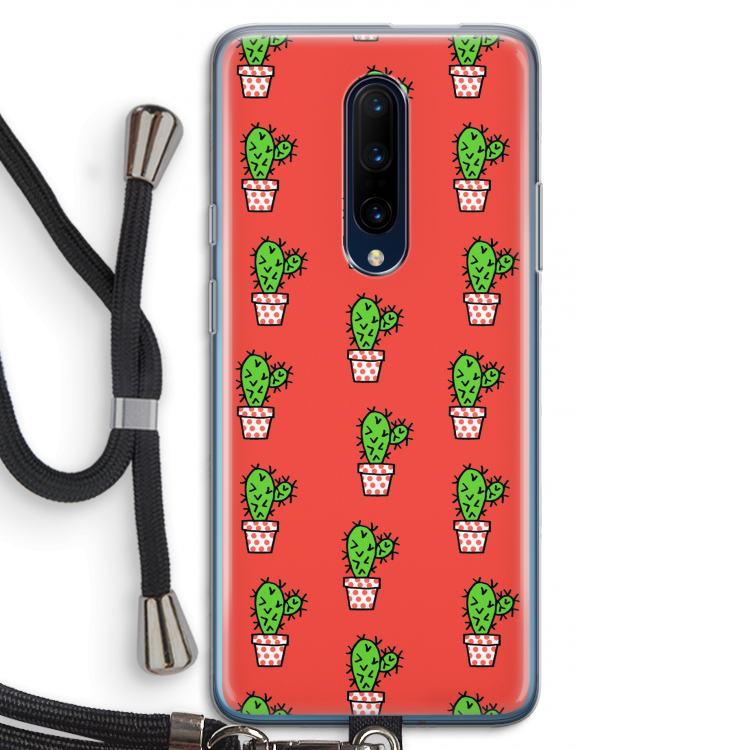 Mini cactus: OnePlus 7 Pro Transparant Hoesje met koord
