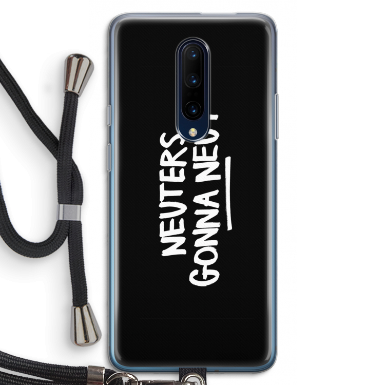 Neuters (zwart): OnePlus 7 Pro Transparant Hoesje met koord