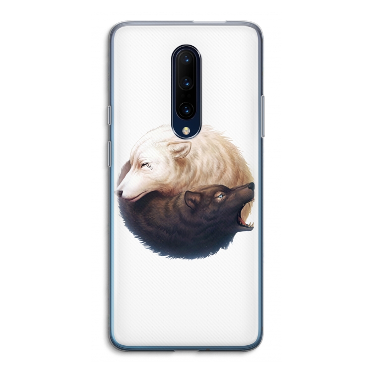 Yin Yang Wolves: OnePlus 7 Pro Transparant Hoesje
