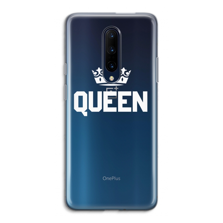 Queen zwart: OnePlus 7 Pro Transparant Hoesje